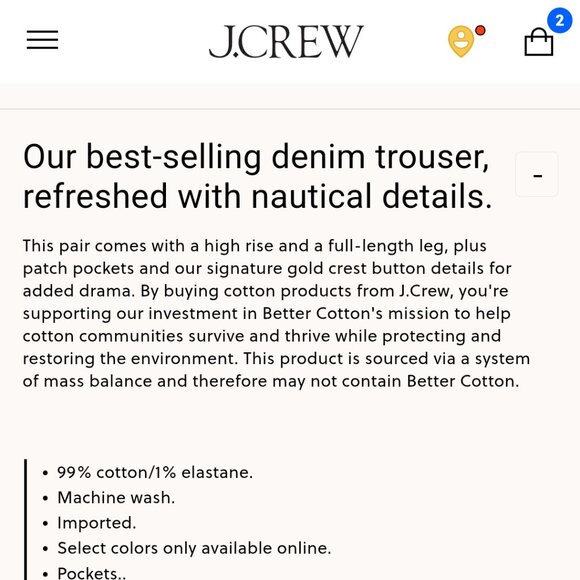 S/S2024 31Tall J. Crew Sailor Denim Trouser in Blue River Wash 31/12 Tall - Picture 6 of 9